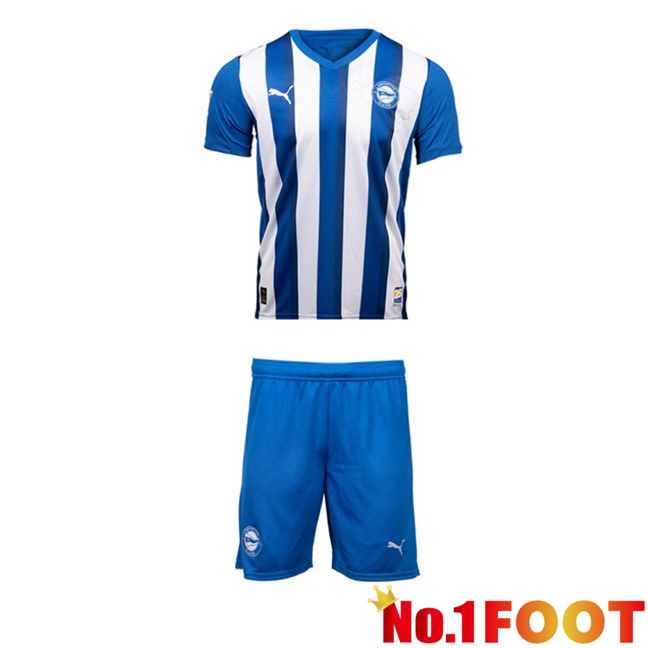Deportivo Alaves Kids Home Soccer Jersey Blue White 2025/2026