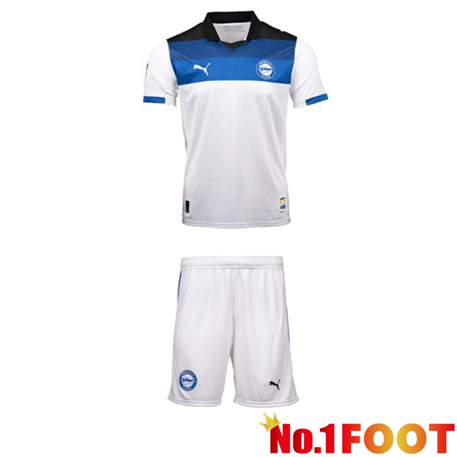 Deportivo Alaves Kids Away Soccer Jersey White Blue 2025/2026