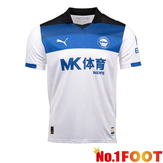 Deportivo Alaves Away Soccer Jersey White Blue 2025/2026