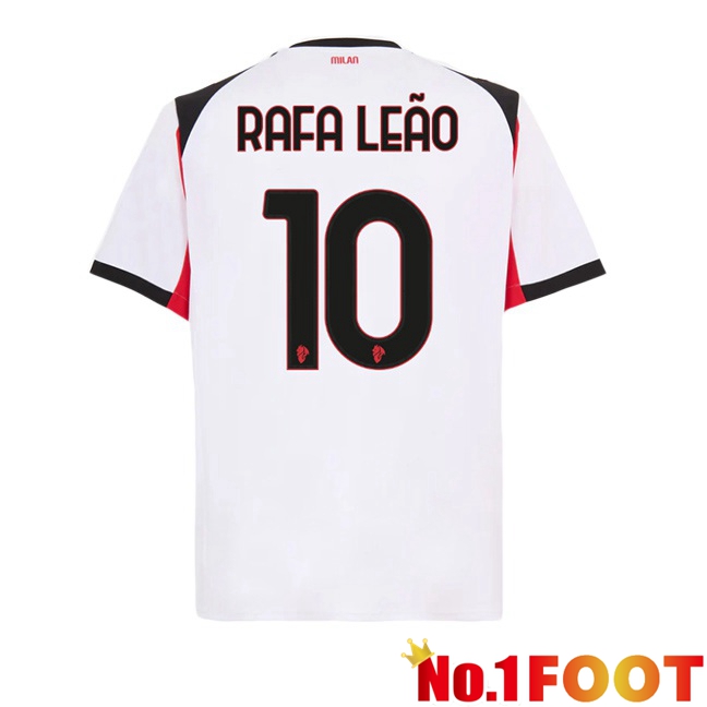 AC Milan (Rafa Leão 10) Away Soccer Jersey White 2025/2026