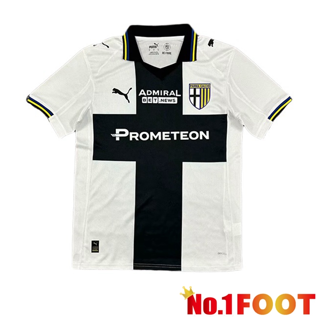 Parma Calcio Home Soccer Jersey White Black 2025/2026