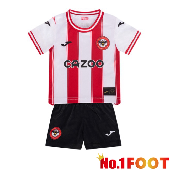 Brentford FC Kids Home Soccer Jersey Red White 2025/2026