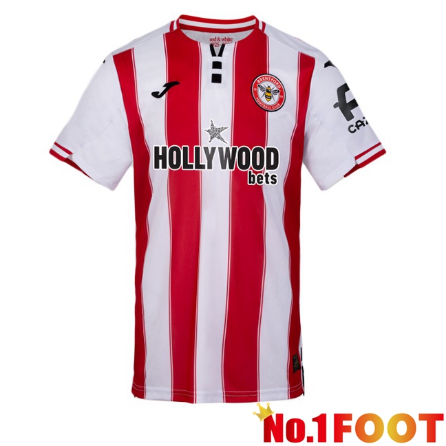 Brentford FC Home Soccer Jersey Red White 2025/2026