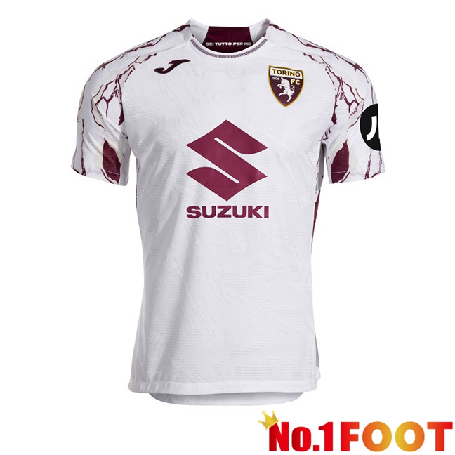 Torino FC Away Soccer Jersey White 2025/2026