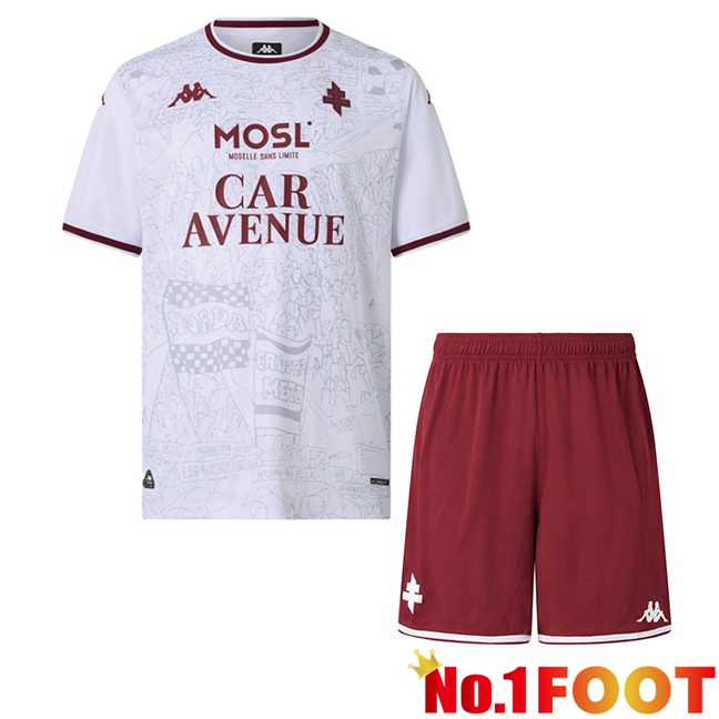 FC Metz Kids Away Soccer Jersey White 2025/2026