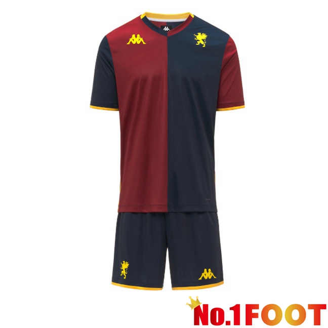 Genoa CFC Kids Home Soccer Jersey Red Blue Royal 2025/2026