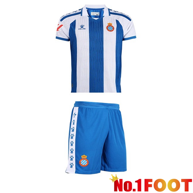 RCD Espanyol Kids Home Soccer Jersey Blue White 2025/2026