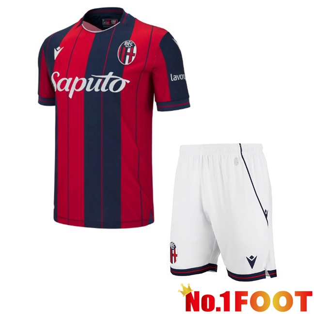 Bologna Kids Home Soccer Jersey Red Blue Royal 2025/2026