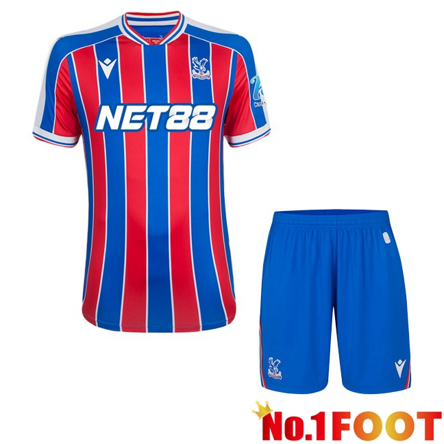 Crystal Palace Kids Home Soccer Jersey Red Blue 2025/2026