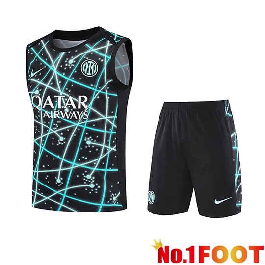 Inter Milan Gilet Soccer + Shorts Black Blue 2025 2026