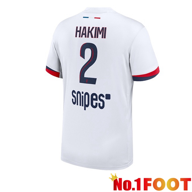 Paris PSG (Hakimi 2) Away Soccer Jersey White 2025/2026