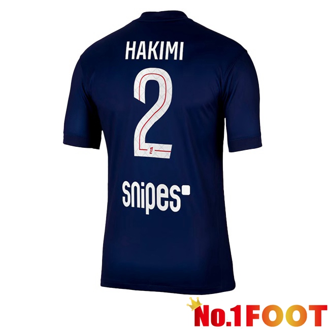 Paris PSG (Hakimi 2) Home Soccer Jersey Blue Royal 2025/2026