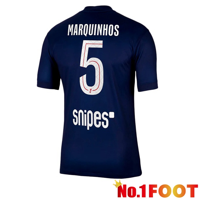Paris PSG (Marquinhos 5) Home Soccer Jersey Blue Royal 2025/2026