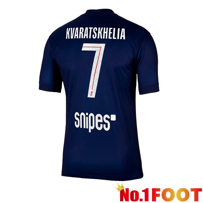 Paris PSG (Kvaratskhelia 7) Home Soccer Jersey Blue Royal 2025/2026