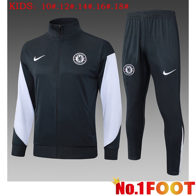 FC Chelsea Kids kit Training Jacket Suit Grey 2025/2026