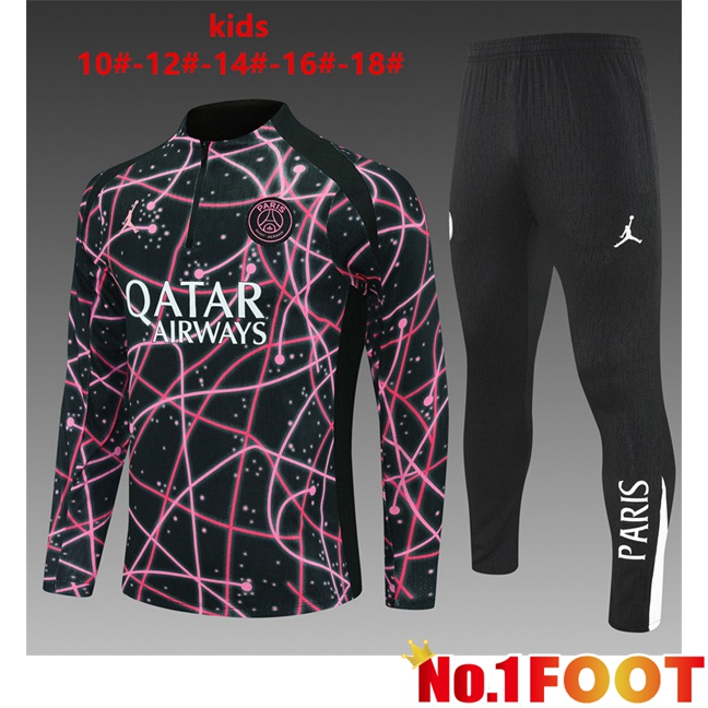 Jordan Paris PSG Kids kit Training Tracksuit Black Pink 2025/2026