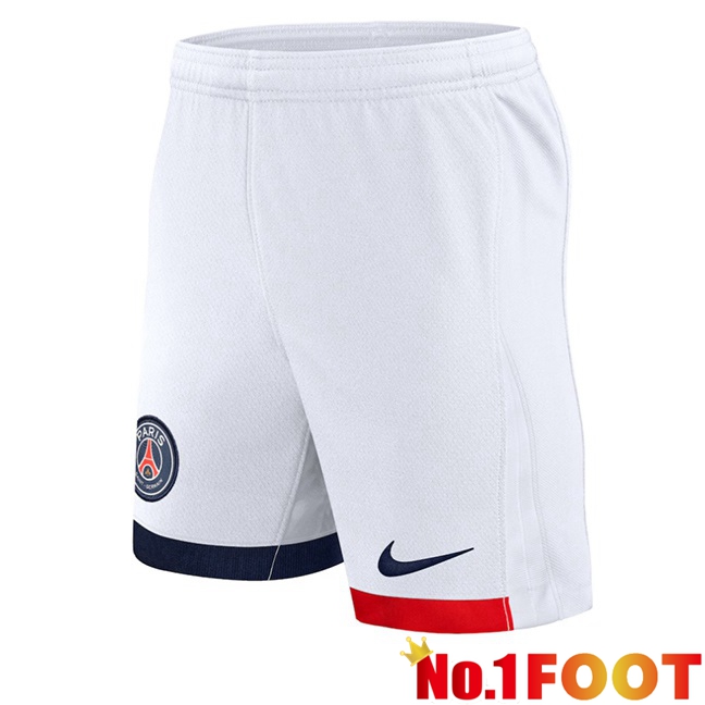 Paris PSG Away Soccer Shorts White 2025/2026
