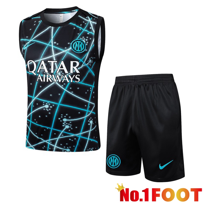 Inter Milan Gilet Soccer + Shorts Black Blue 2025/2026