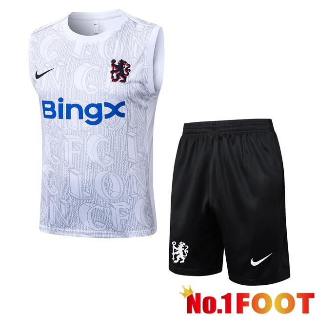 FC Chelsea Gilet Soccer + Shorts White 2025/2026