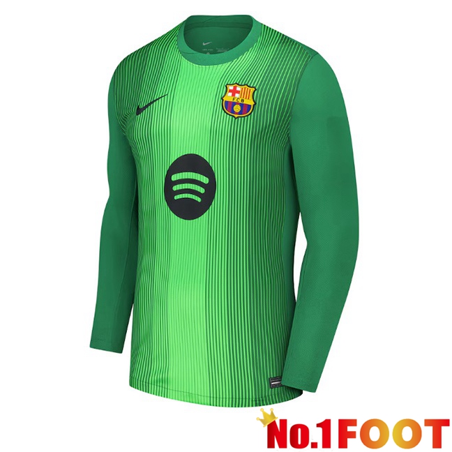FC Barcelona Goalkeeper Soccer Jersey Long sleeve Green 2025/2026