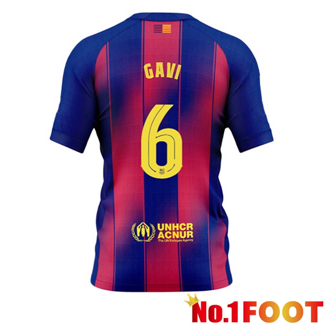 FC Barcelona (GAVI 6) Home Soccer Jersey Blue Red 2025/2026