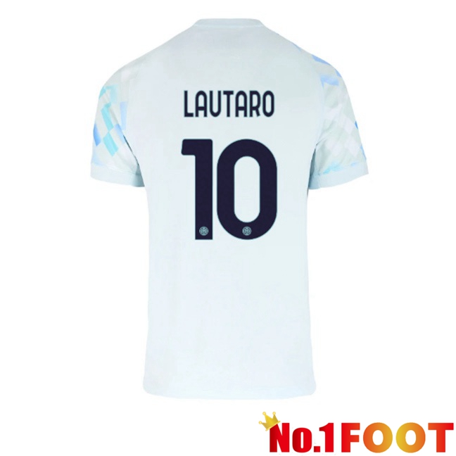 Inter Milan (LAUTARO 10) Away Soccer Jersey White Blue 2025/2026