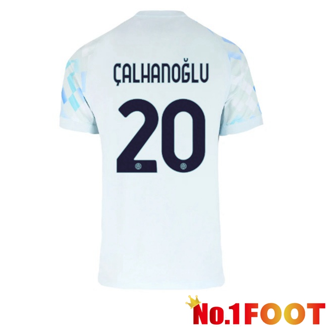 Inter Milan (ÇALHANOĞLU 20) Away Soccer Jersey White Blue 2025/2026