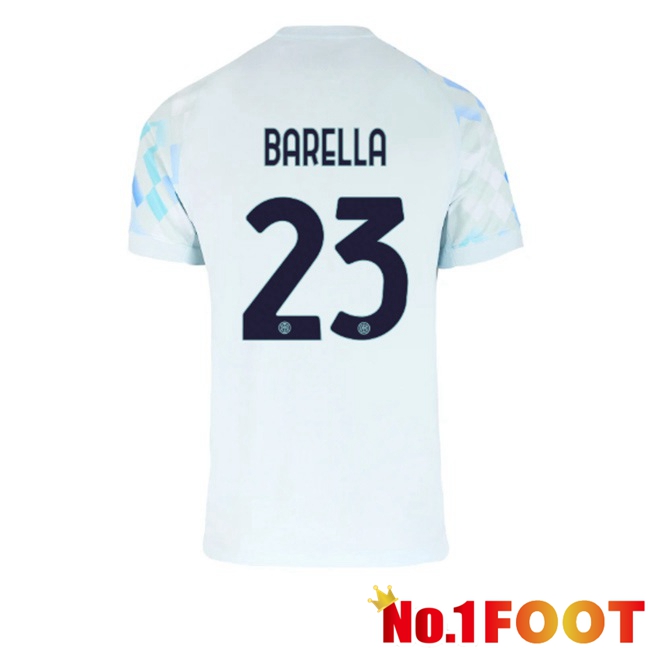 Inter Milan (BARELLA 23) Away Soccer Jersey White Blue 2025/2026