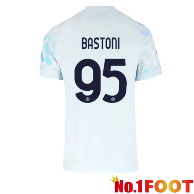 Inter Milan (BASTONI 95) Away Soccer Jersey White Blue 2025/2026