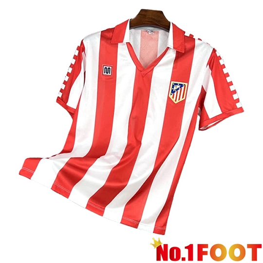 Atletico Madrid Retro Home Soccer Jersey 1982 1983