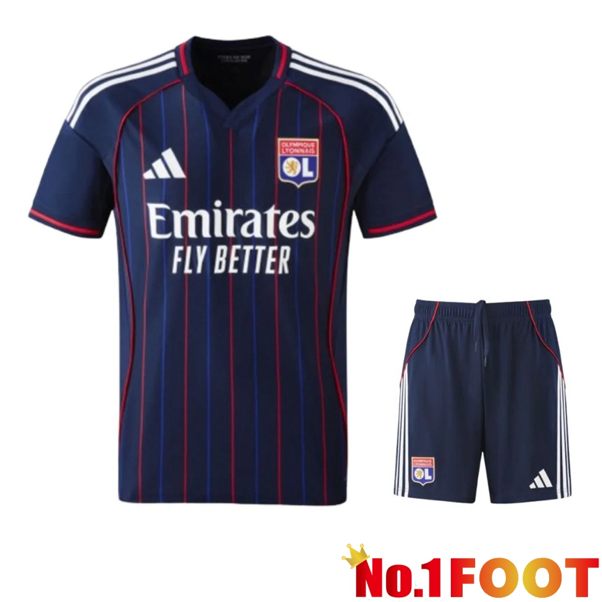 lyon OL Away kit Soccer Jersey + Shorts 2025 2026