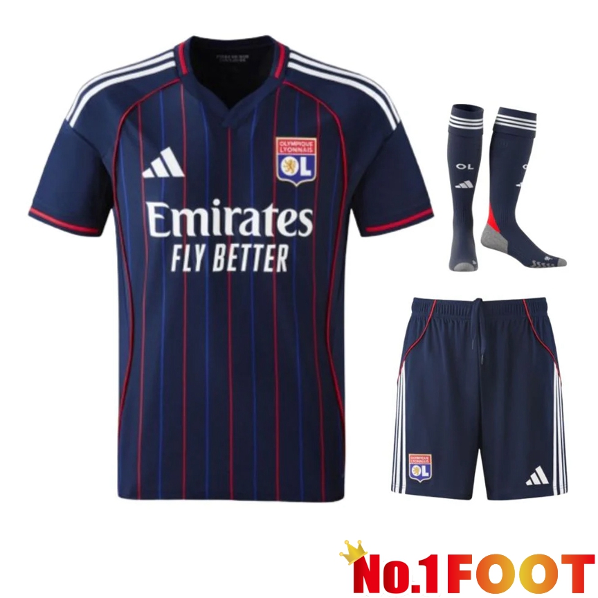 lyon OL Away kit Soccer Jersey (Shorts + Socks) 2025 2026