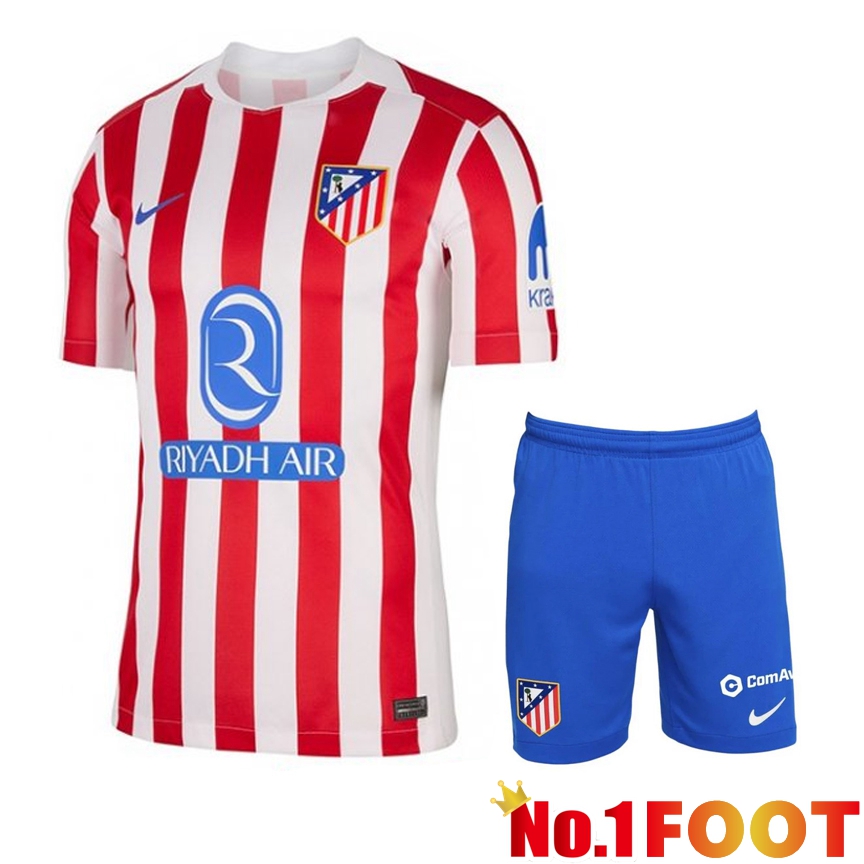 Atletico Madrid Home kit Soccer Jersey + Shorts 2025 2026