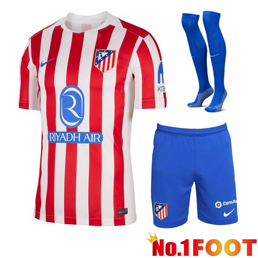 Atletico Madrid Home kit Soccer Jersey (Shorts + Socks) 2025 2026