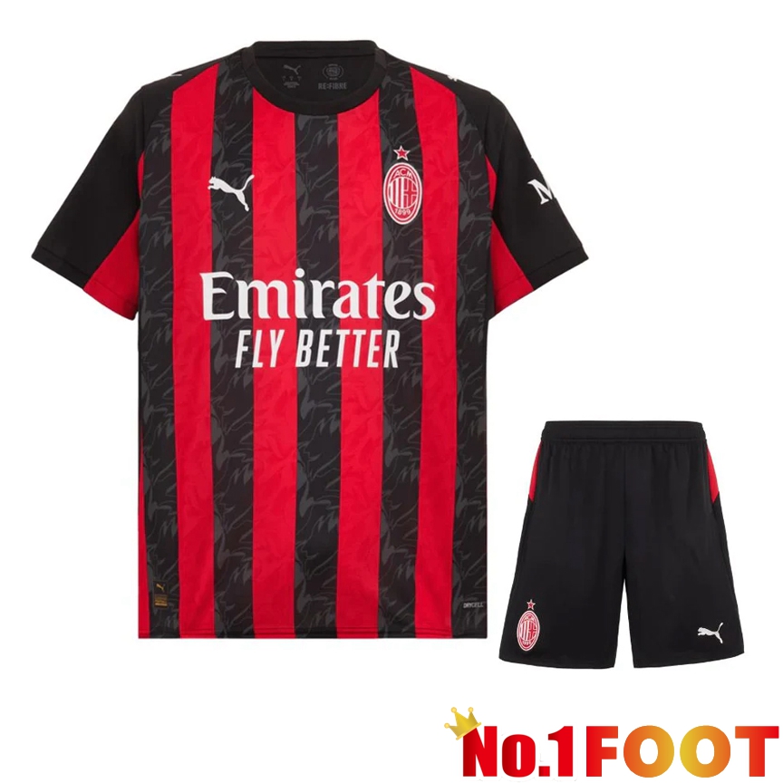 AC Milan Home kit Soccer Jersey + Shorts 2025 2026