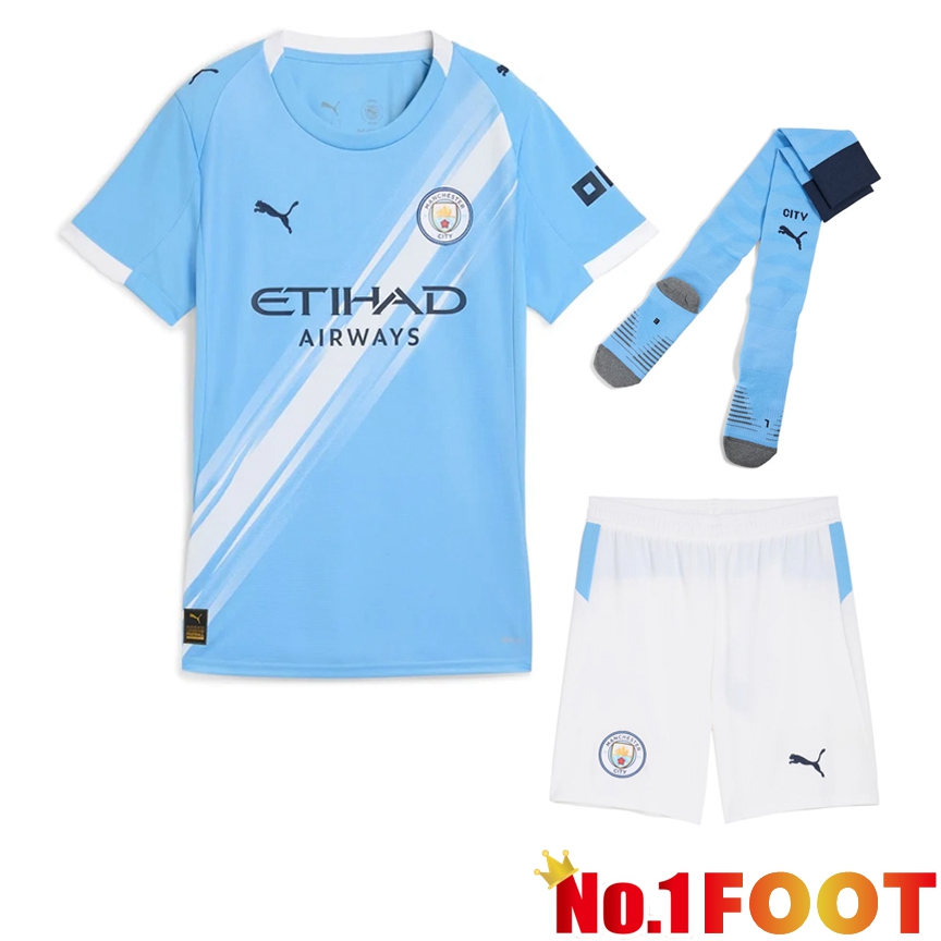 Manchester City Home kit Soccer Jersey (Shorts + Socks) 2025 2026