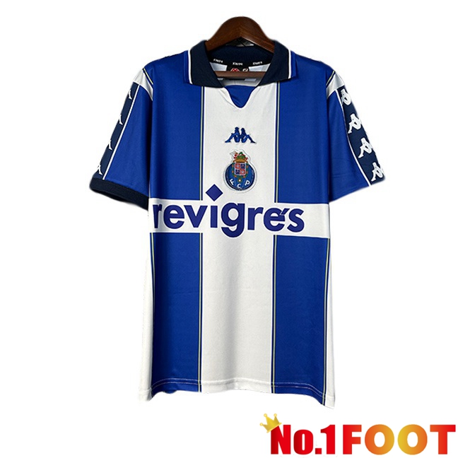 FC Porto Retro Home Soccer Jersey White Blue 1999-2000