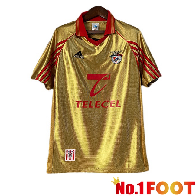 S.L Benfica Retro Away Soccer Jersey Yellow 1998-1999