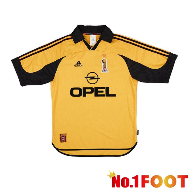 AC Milan Retro Fourth Soccer Jersey Yellow 1999-2000