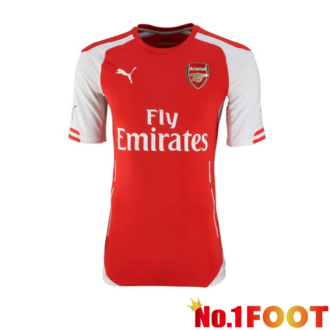 Arsenal Retro Home Soccer Jersey Red White 2014-2015