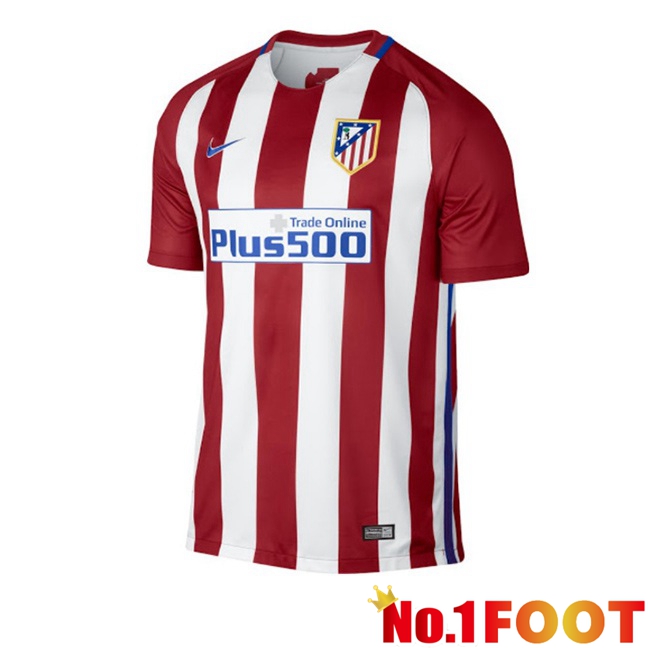Atletico Madrid Retro Home Soccer Jersey Red 2016-2017
