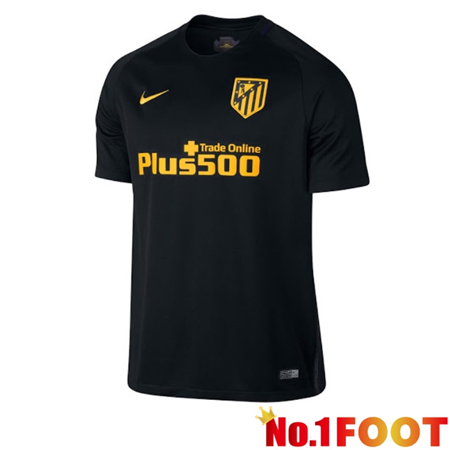 Atletico Madrid Retro Away Soccer Jersey Black 2016-2017