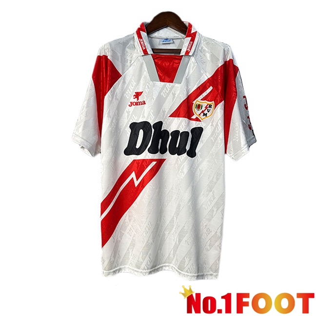 Rayo Vallecano Retro Home Soccer Jersey Red White 1994-1995