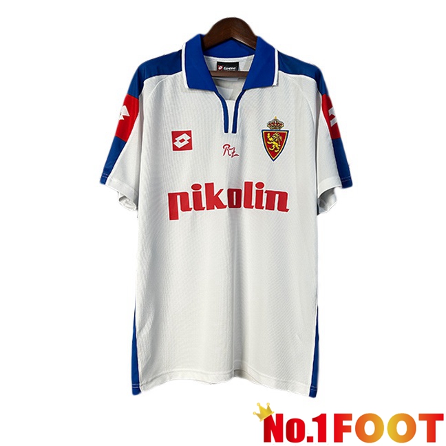 Real Zaragoza Retro Home Soccer Jersey White 2003-2005