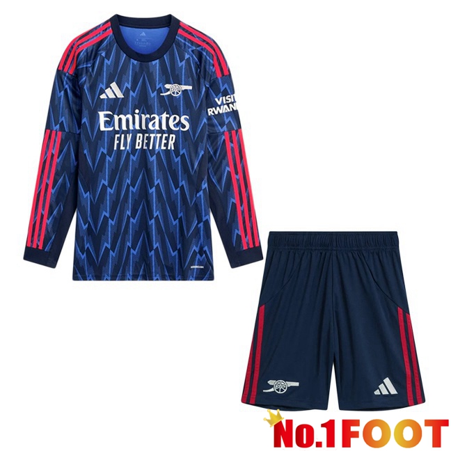 Arsenal Kids Away Soccer Jersey Long sleeve Blue Royal 2025/2026