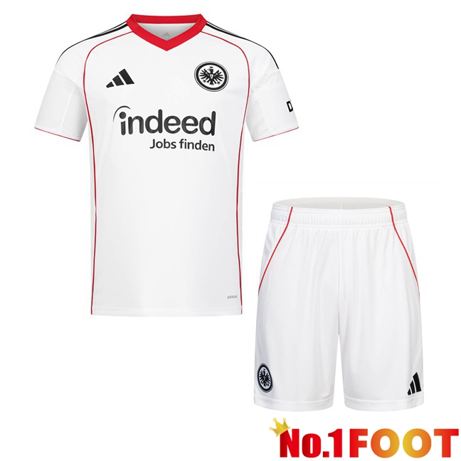 Eintracht Frankfurt Kids Away Soccer Jersey White 2025/2026