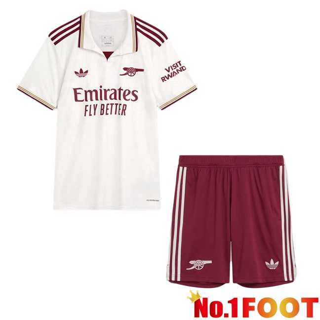 Arsenal Kids Third Soccer Jersey White 2025/2026