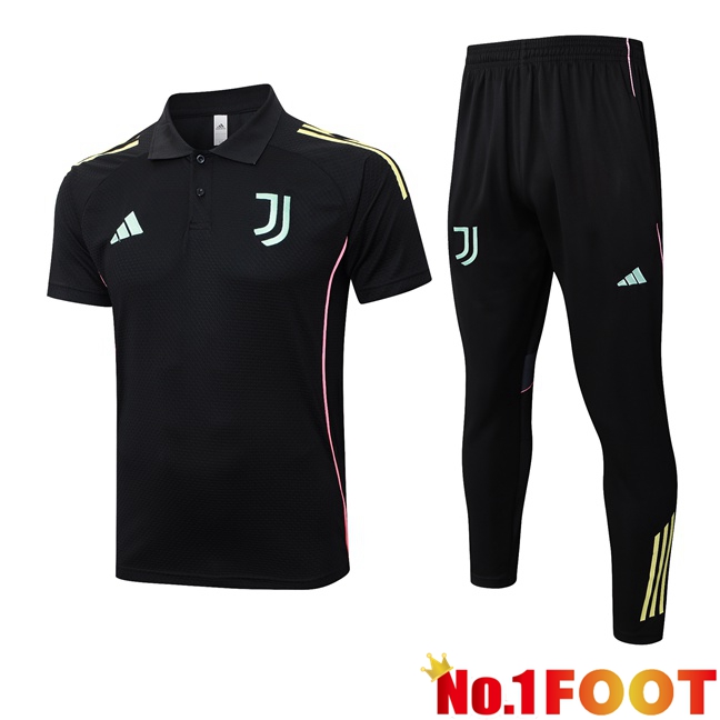 Juventus Soccer Polo + Training Pants Black 2025/2026