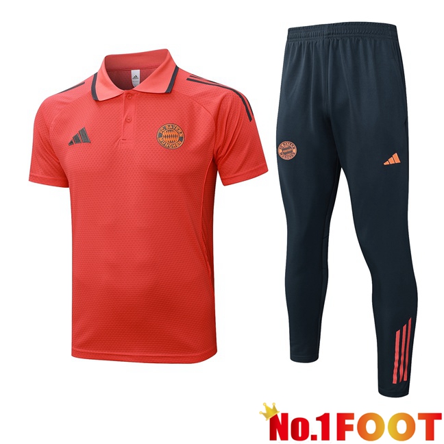 Bayern Munich Soccer Polo + Training Pants Orange 2025/2026