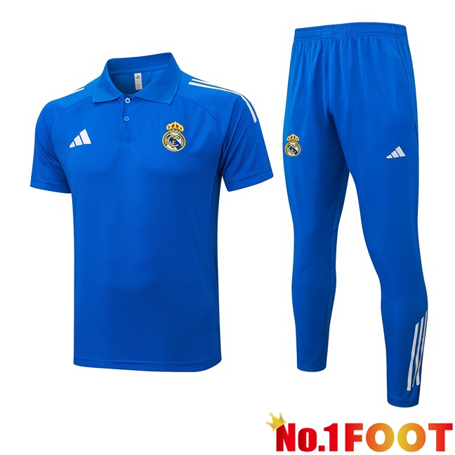 Real Madrid Soccer Polo + Training Pants Blue 2025/2026